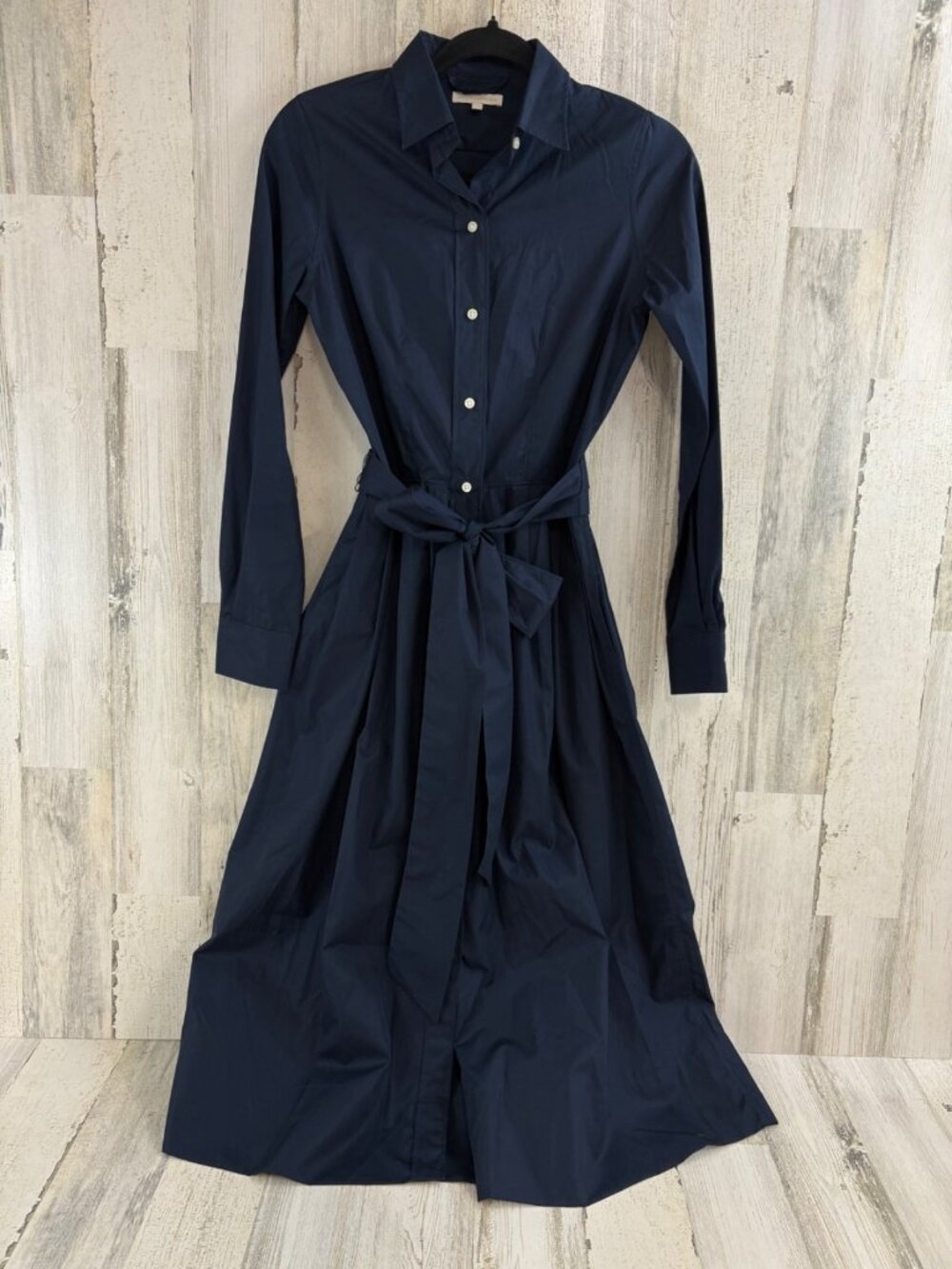 Ann Mashburn Sz XS Navy Blue Shirtwaist Dress NWOT - Picture 2 of 16